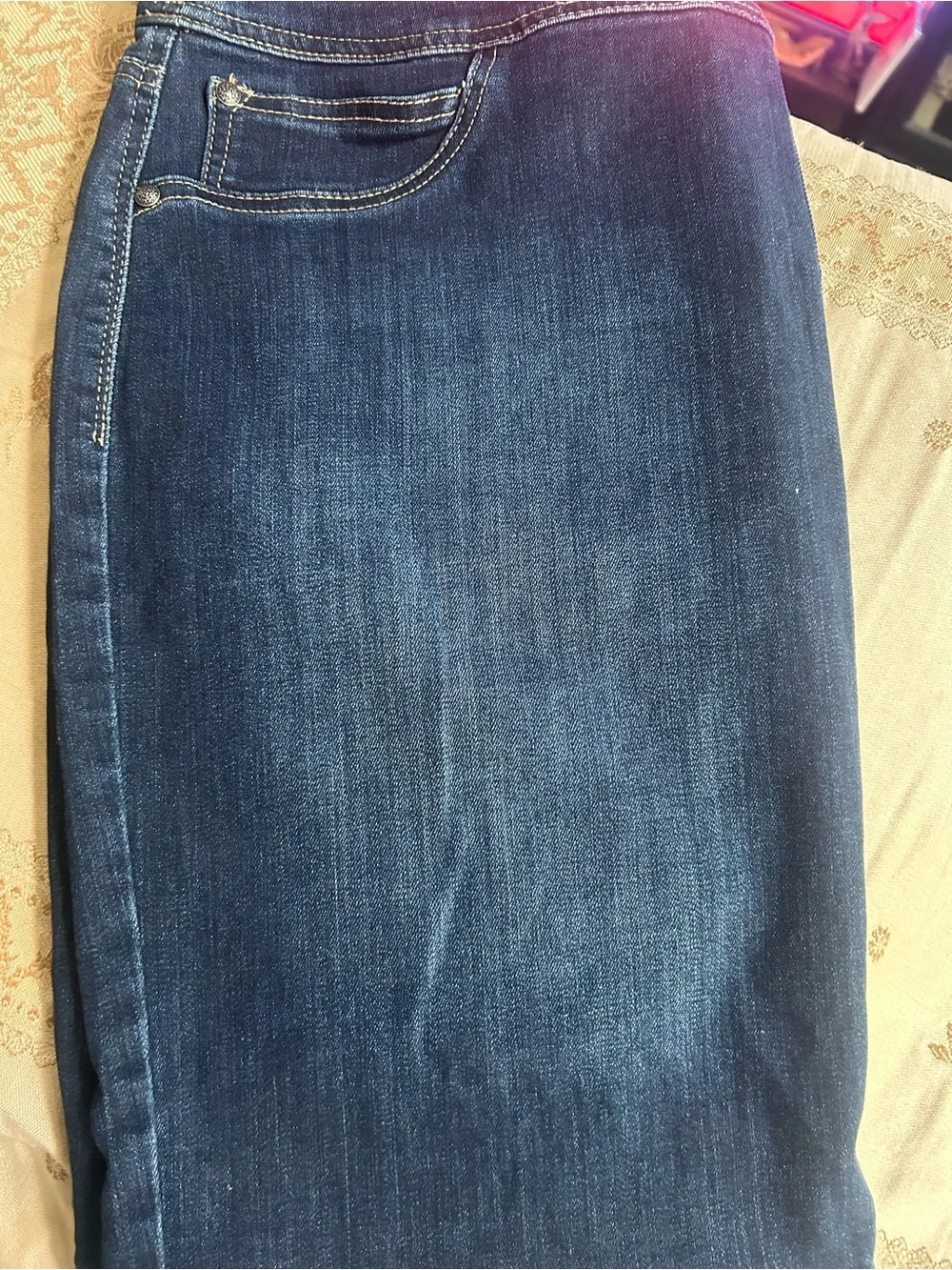 Christopher & Banks Dark Blue Denim Pencil Skirt